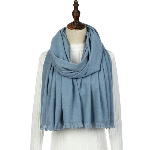 🆕 Women Blue Wedding Evening Dress Pashmina Shawl Winter Foulard Femme Wraps - Picture 3 of 7